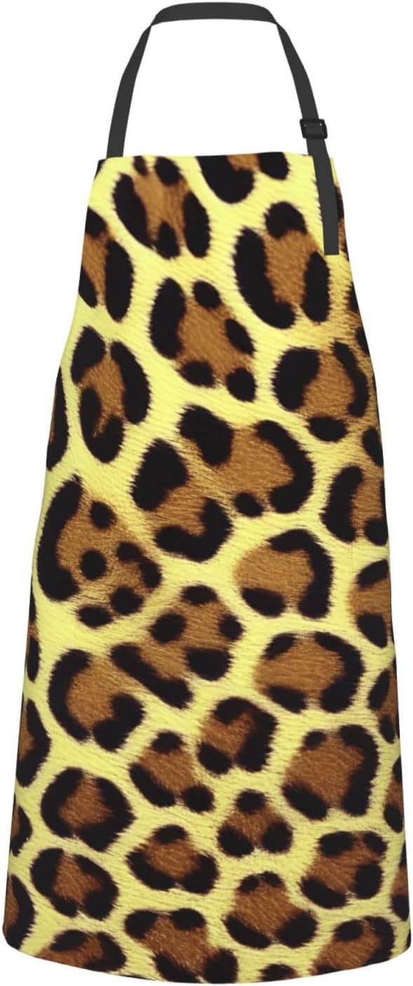YANYU Giraffe Print Print 28x33 In Kitchen Apron Stylish Chef Apron with Pockets for Cooking Baking Painting