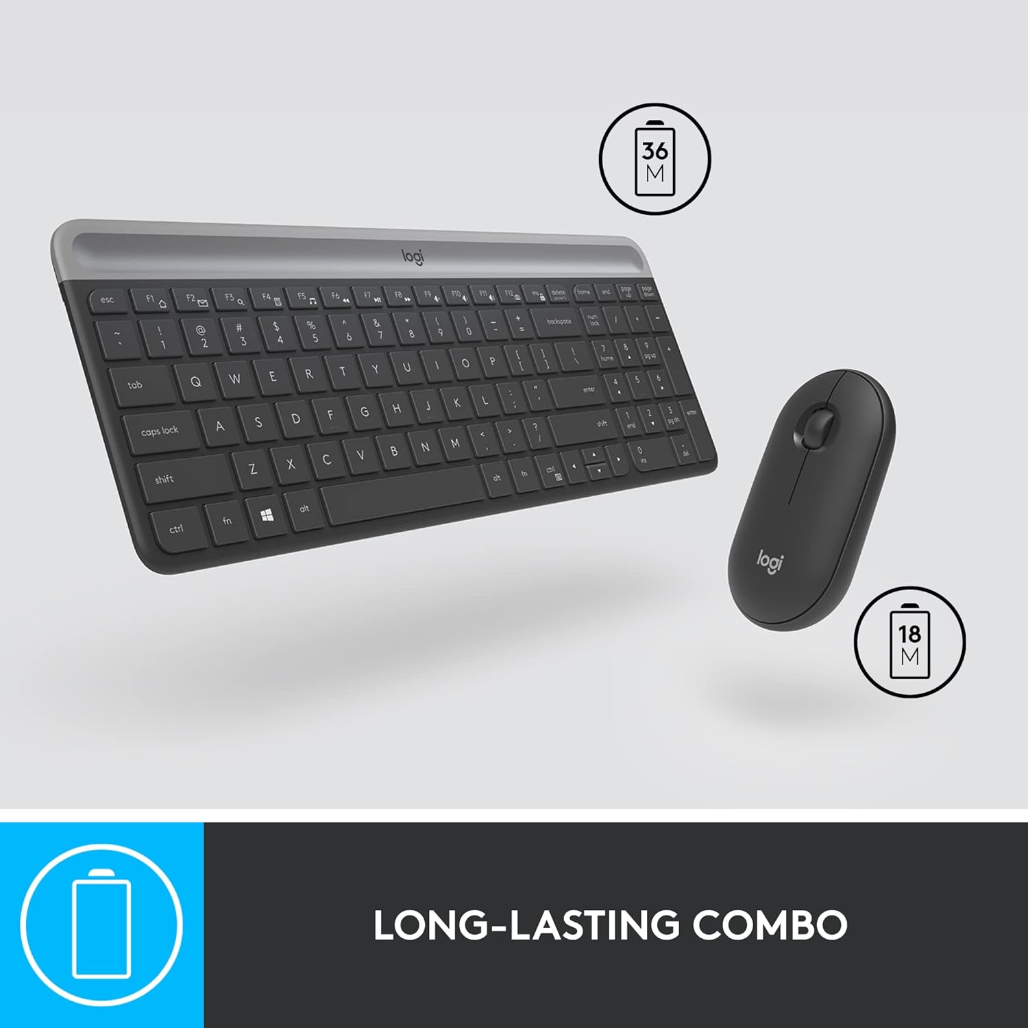 Logitech MK470 Slim Wireless Keyboard and Mouse Combo - Modern Compact