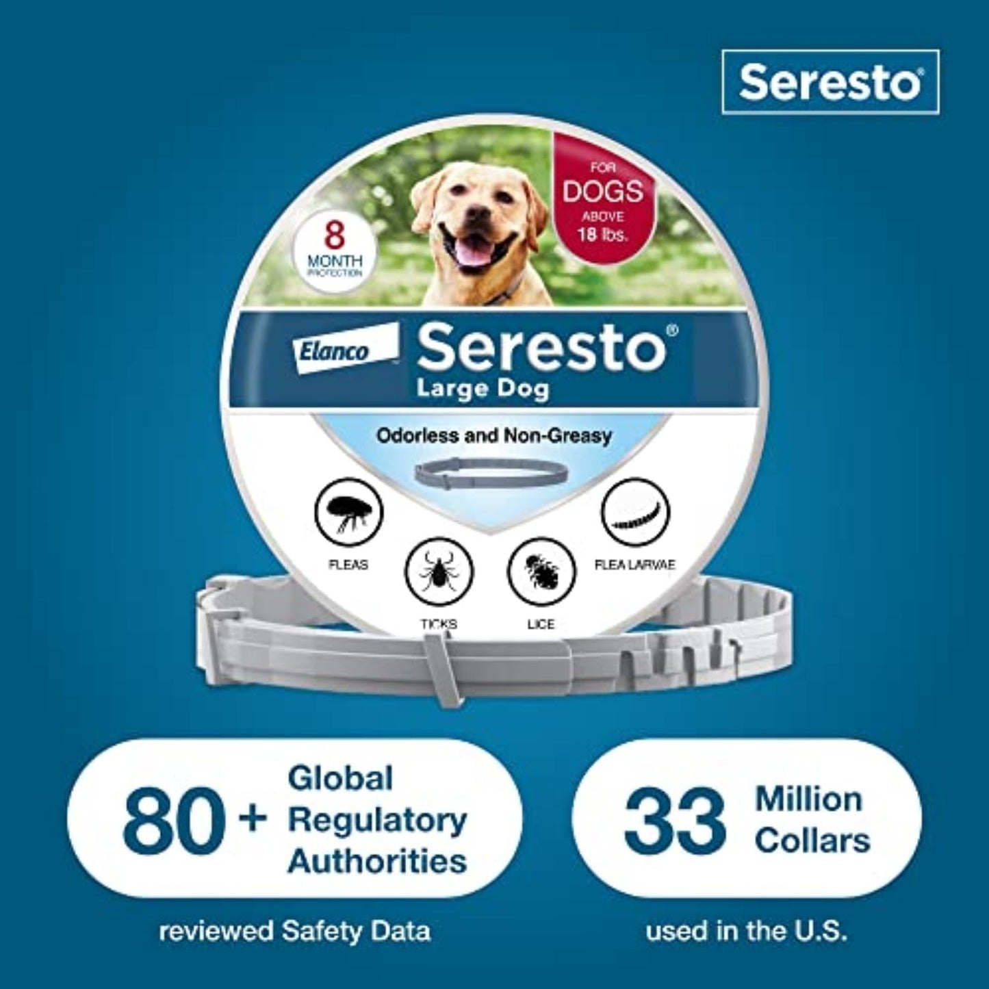 Seresto Flea & Tick Collar For Dogs Over 18 lbs., Treatment & Preventi