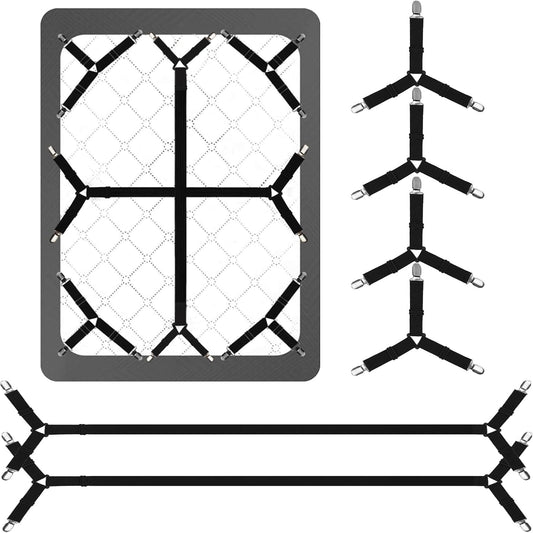 Bed Sheet Straps,6 PCS Secure and Fitted Sheet Straps for Full Size Be