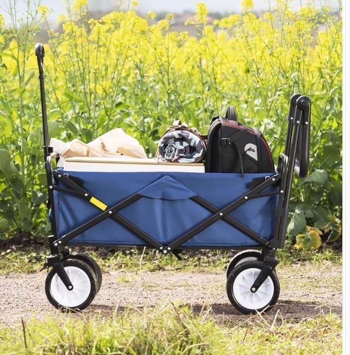 Collapsible Wagon Cart with Wheels Foldable Folding Wagons Carts Silen