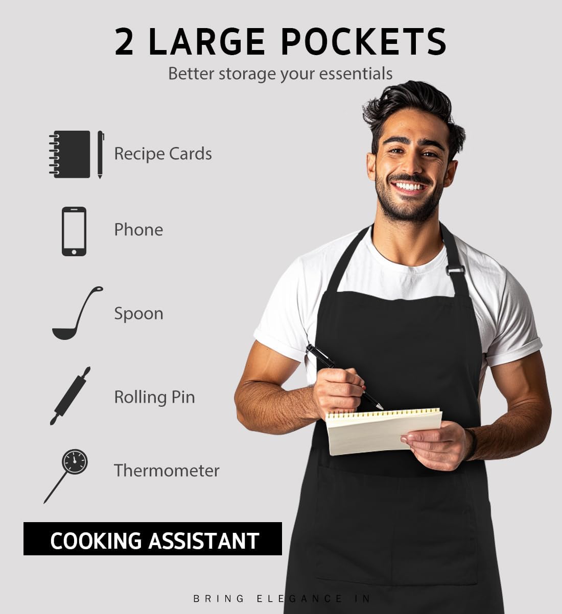 Syntus 12 Pack Bib Apron, Unisex Aprons Adjustable Waterdrop Resistant