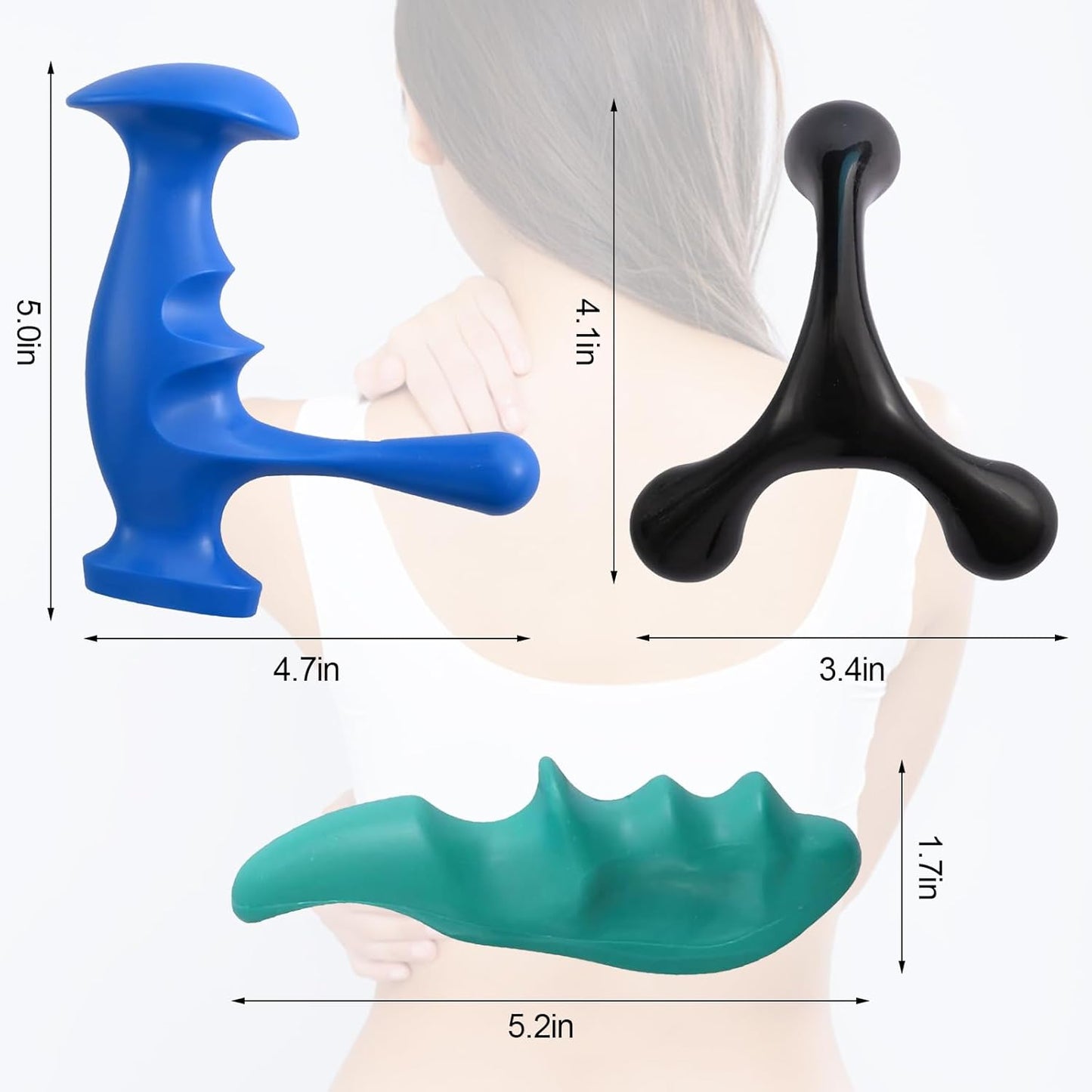 Manual Trigger Point Massage Tool and Thumb Saver for Full Body Deep T