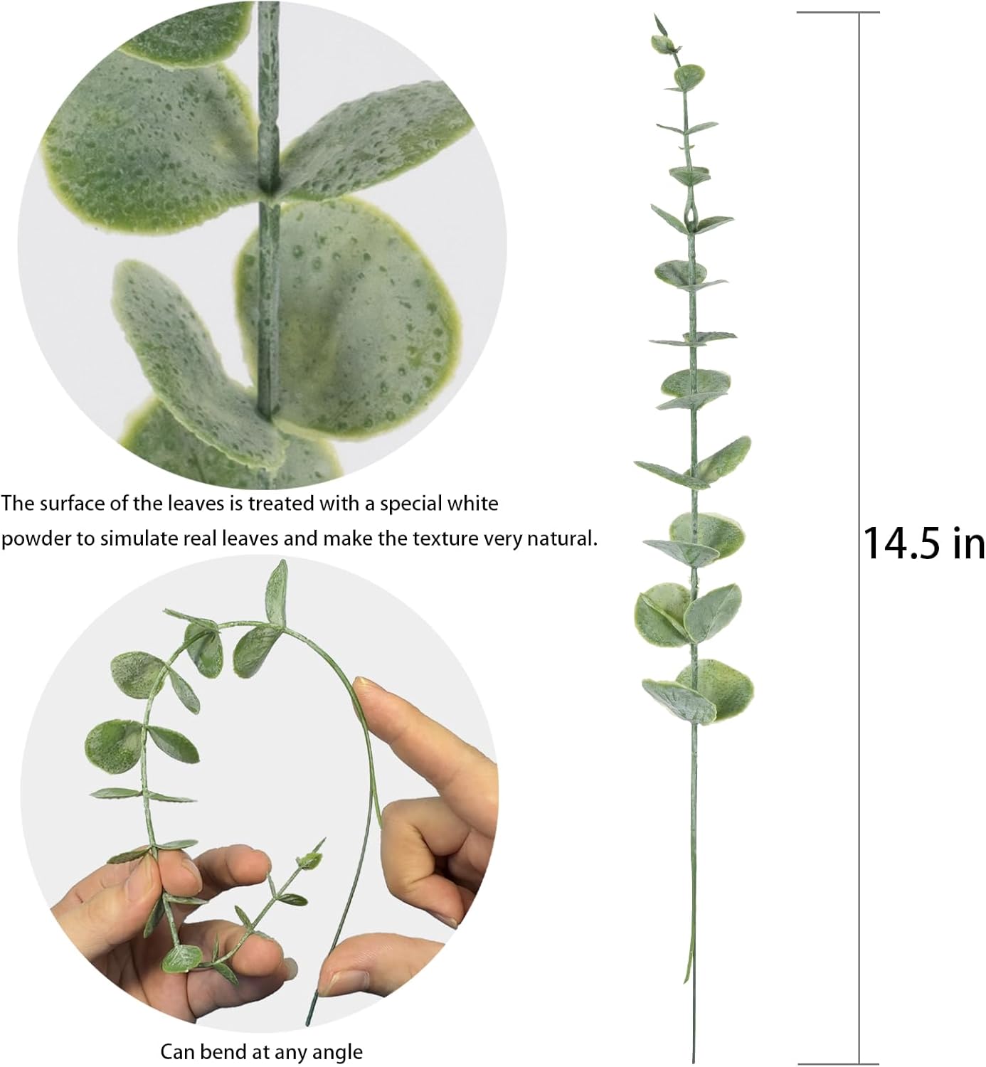 20pcs Eucalyptus Stems Artificial Eucalyptus Leaves Stems Artificial Fake Flowers for Home Office Flowers Bouquet Centerpiece Wedding Decoration Christmas Decor 2026