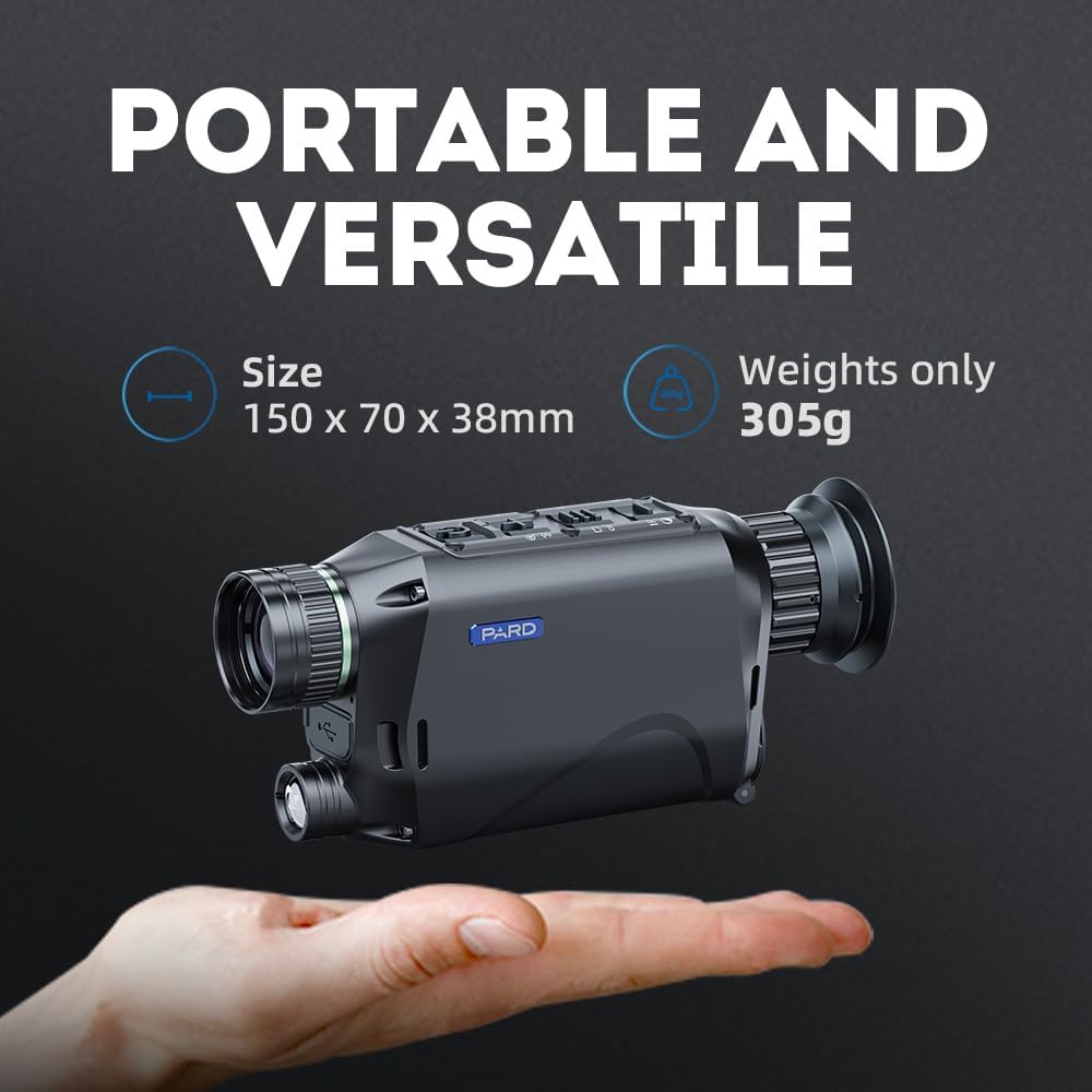 Pard Night Vision Monocular, Digital Night Vision Goggles for Wildlife Viewing, Hunting & Outdoor. IR Illuminator with 200m, 1024 * 768px, Photos and Videos Playback, WiFi. NV009