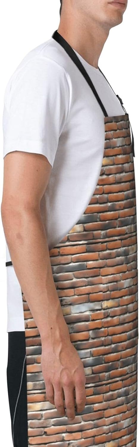 YANYU Old Brick Wall Print 28x33 In Kitchen Apron Stylish Chef Apron w