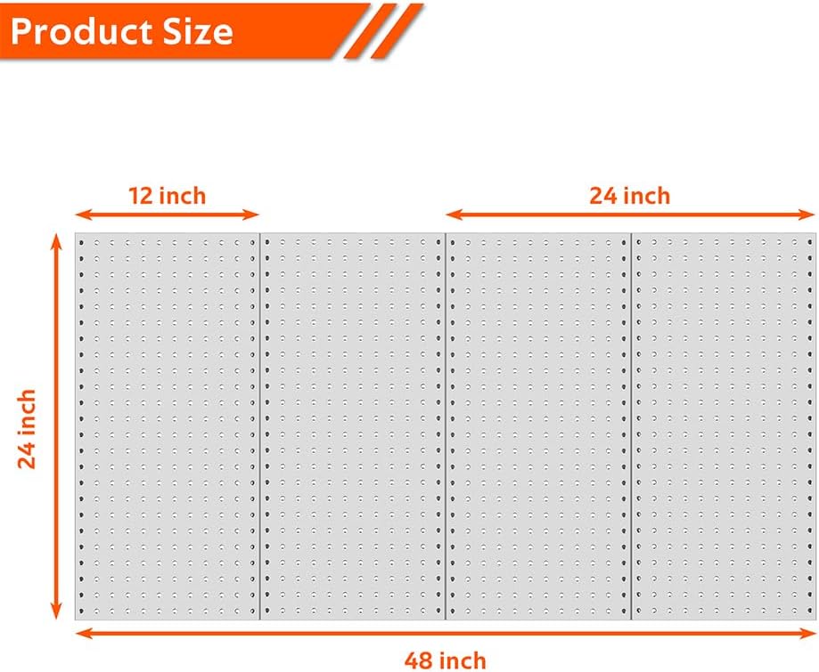 Ultrawall 4 Pcs Metal Pegboard Wall Panels, Peg Boards for Garage Tool