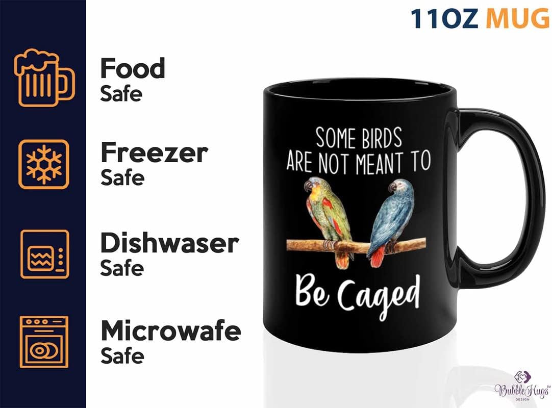 Bird Lover Coffee Mug 11oz Black - Birds to be caged - Hummingbird Nes