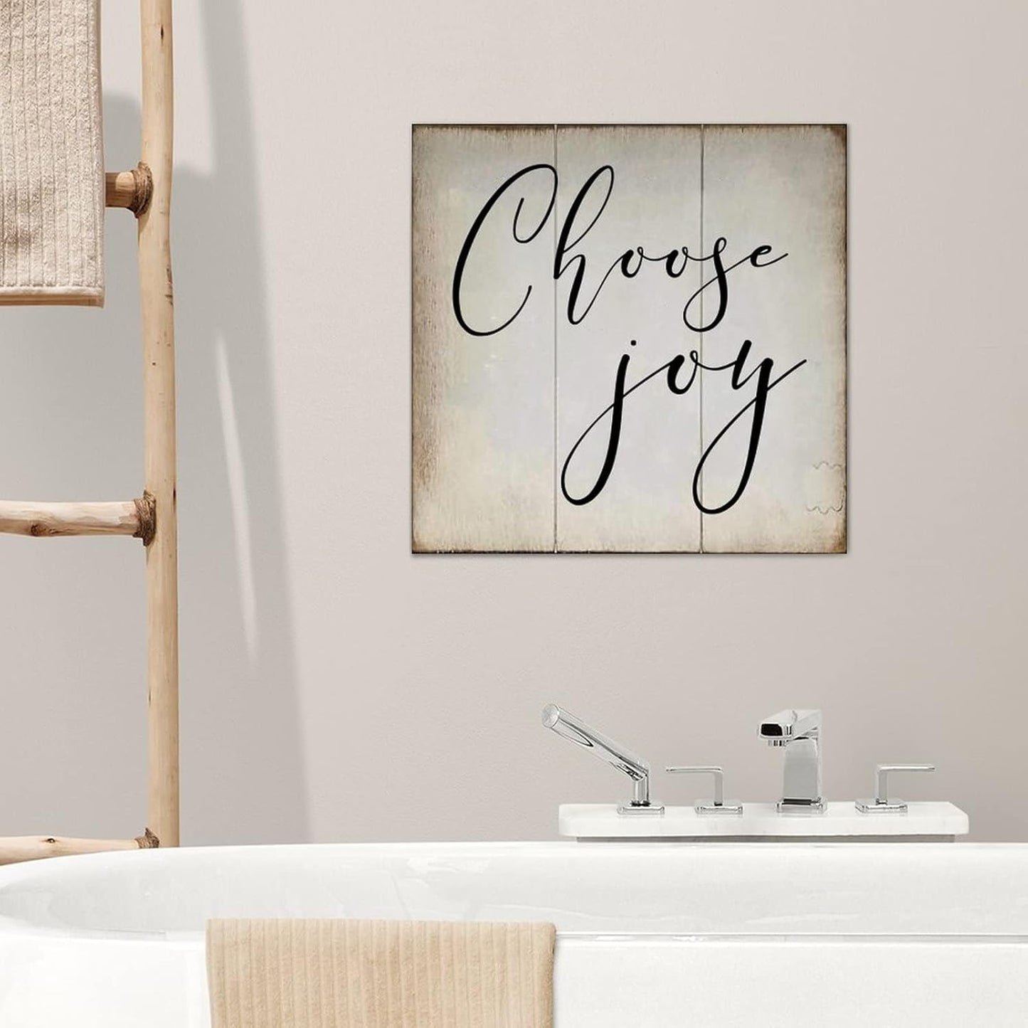 LITTLEGROVE SEEDS Rustic Scripture Wood Signs with Inspirational Quotes Choose Joy Sign Rustic Wall Hanger Farmhouse Wall Art for Home Man Cave Door Porch Garden Party 12x12in