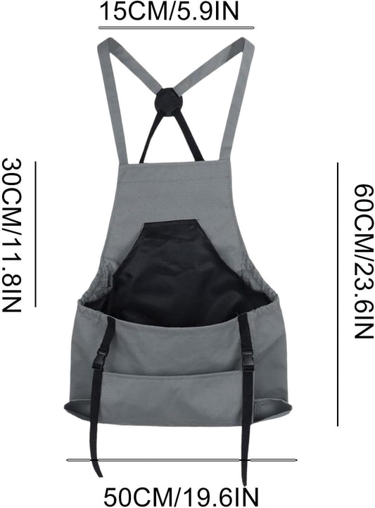 Farm Gardening Apron, Fruit Picking Utility Clothing, Large Pocket Crossover Back Apron for Women Men, Outdoor Garden Workwear, Planting Tool Storage, Gardening Accessories for Vegetable