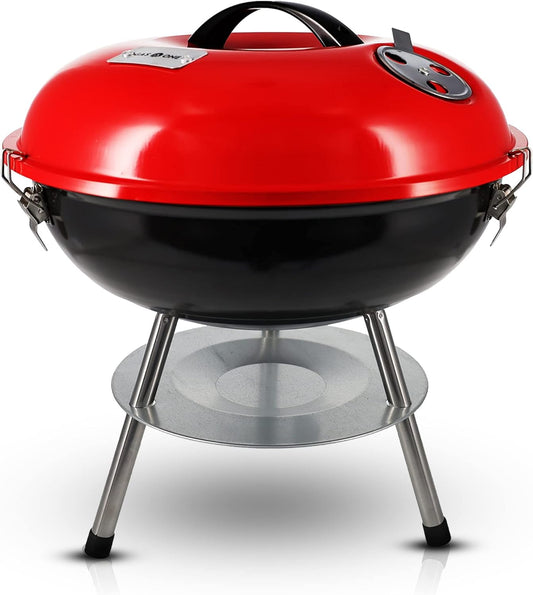 Gas One – 14-inch Portable Barbecue Grill with 3-Point Locking Lid for