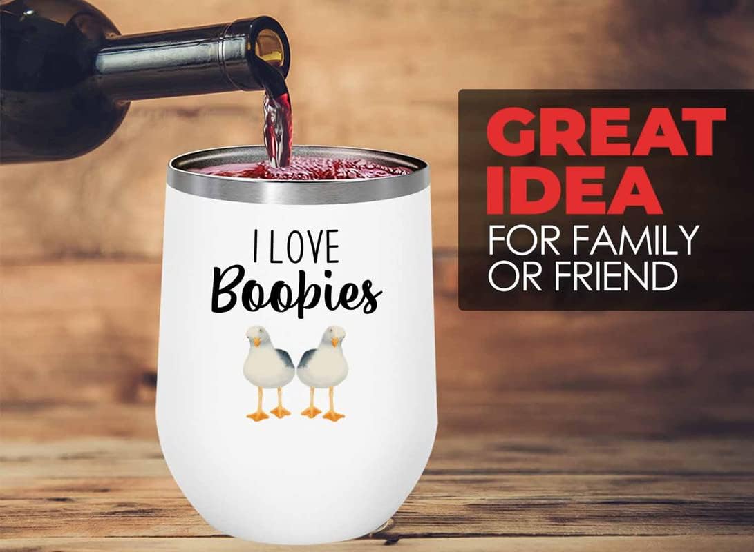 Bird Lover White Edition Wine Tumbler 12oz - Love boobies - Hummingbir