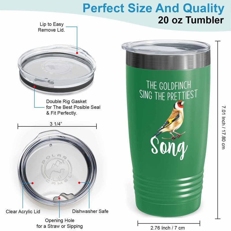 Bird Lover Green Edition Viking Tumbler 20oz - Prettiest Song - Hummin