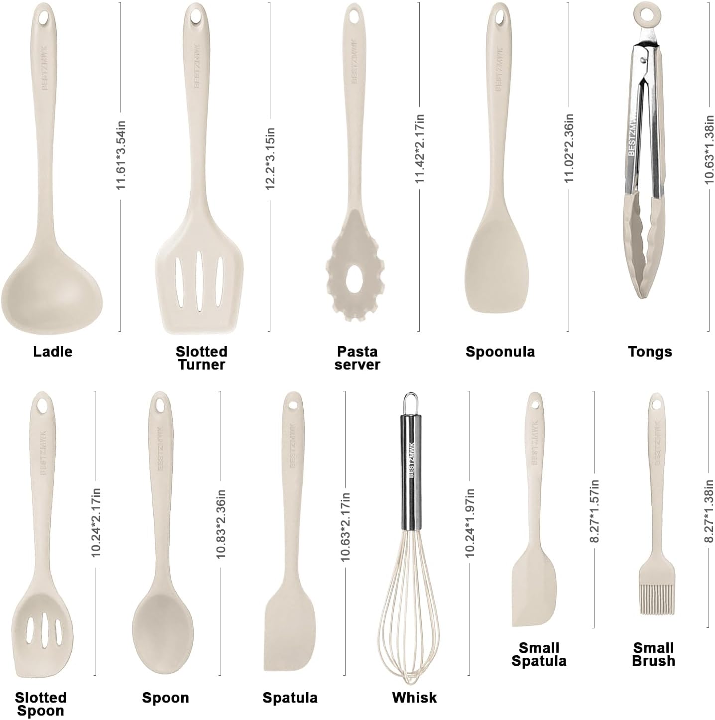 Kitchen Utensil Set - 11 Cooking Utensils - Colorful Silicone Kitchen 