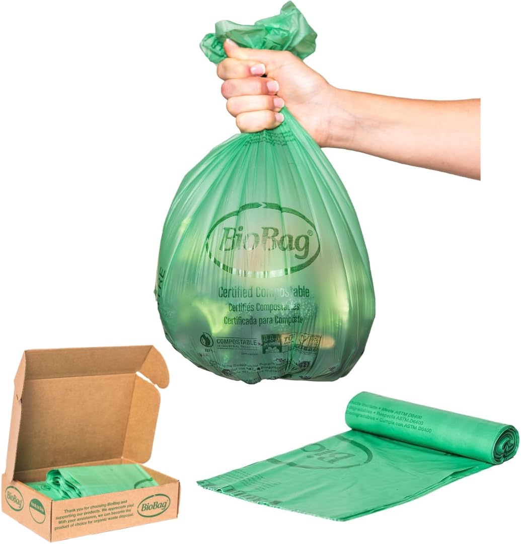 3 Gallon Compostable Food Scrap Bags by BioBag, 100 Count, BPI Certifi