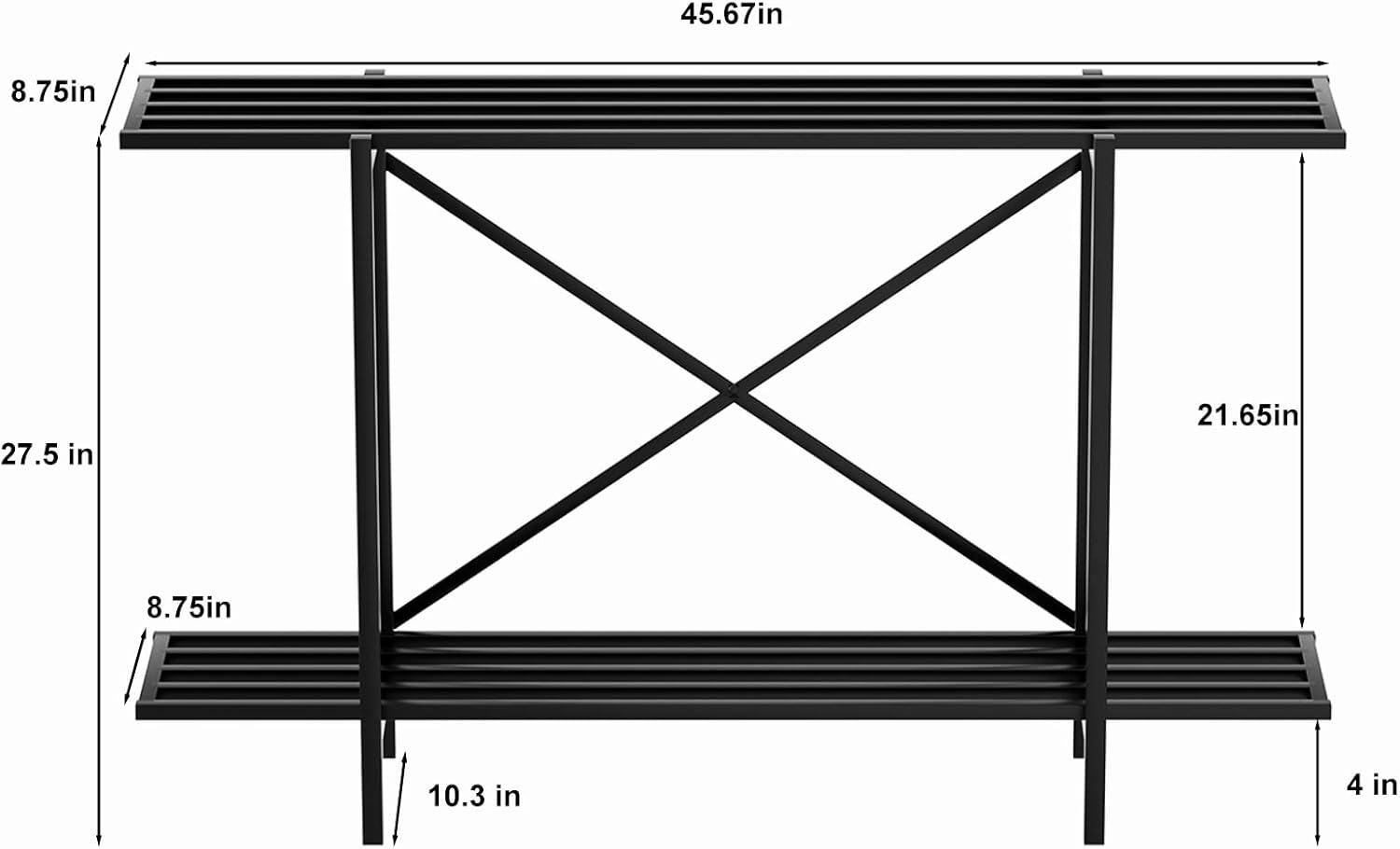 Zhongma 2 Tier Window Height Metal Sturdy Heavy Plant Stand, Narrow Pl