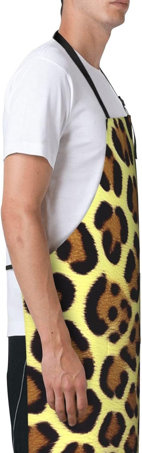 YANYU Giraffe Print Print 28x33 In Kitchen Apron Stylish Chef Apron with Pockets for Cooking Baking Painting