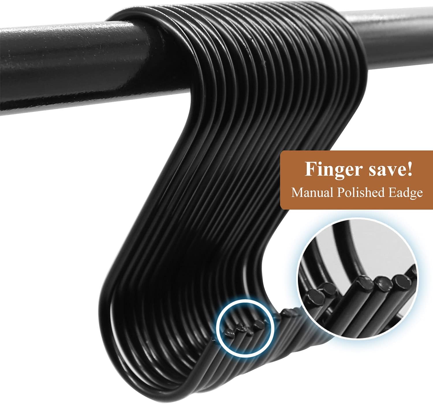 30 Pack 3.7 inch Length S Hooks Black Steel S Shaped Hooks for Hanging