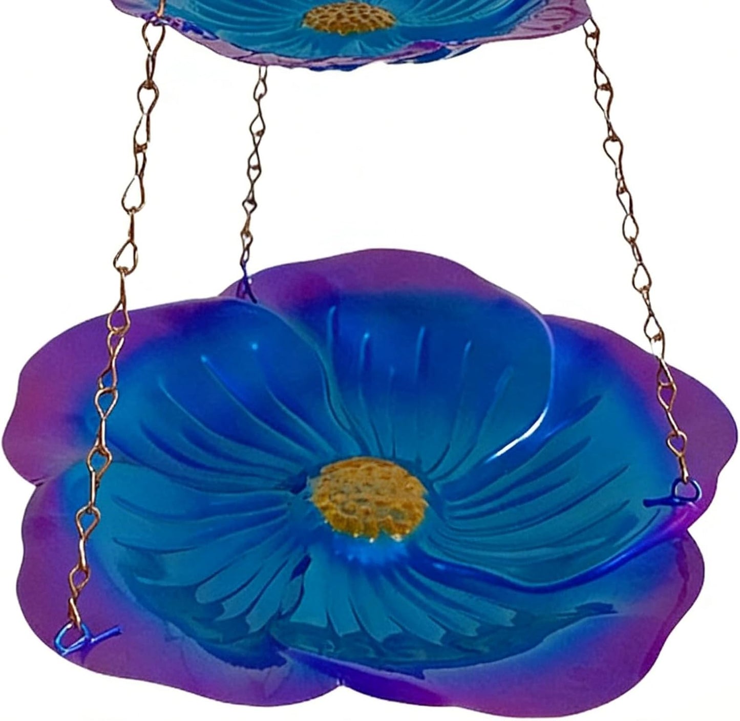 Weatherproof Bird Feeders, Flower Shaped Metal Tray, Double Layer Bird Feeder with Outdoor Feature, Durable Metal Feeding Tray, Birds Feeder with Charming Design, Birds Pets for Garden Home