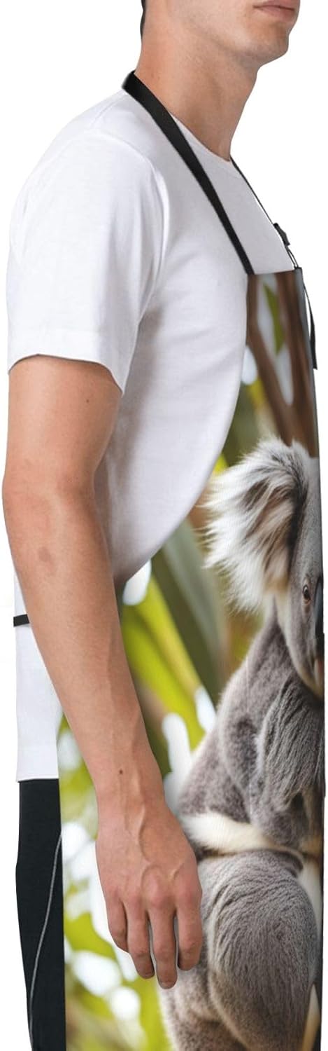 Hugging tree koala 1 print Waterproof chef's apron with pocket apron f