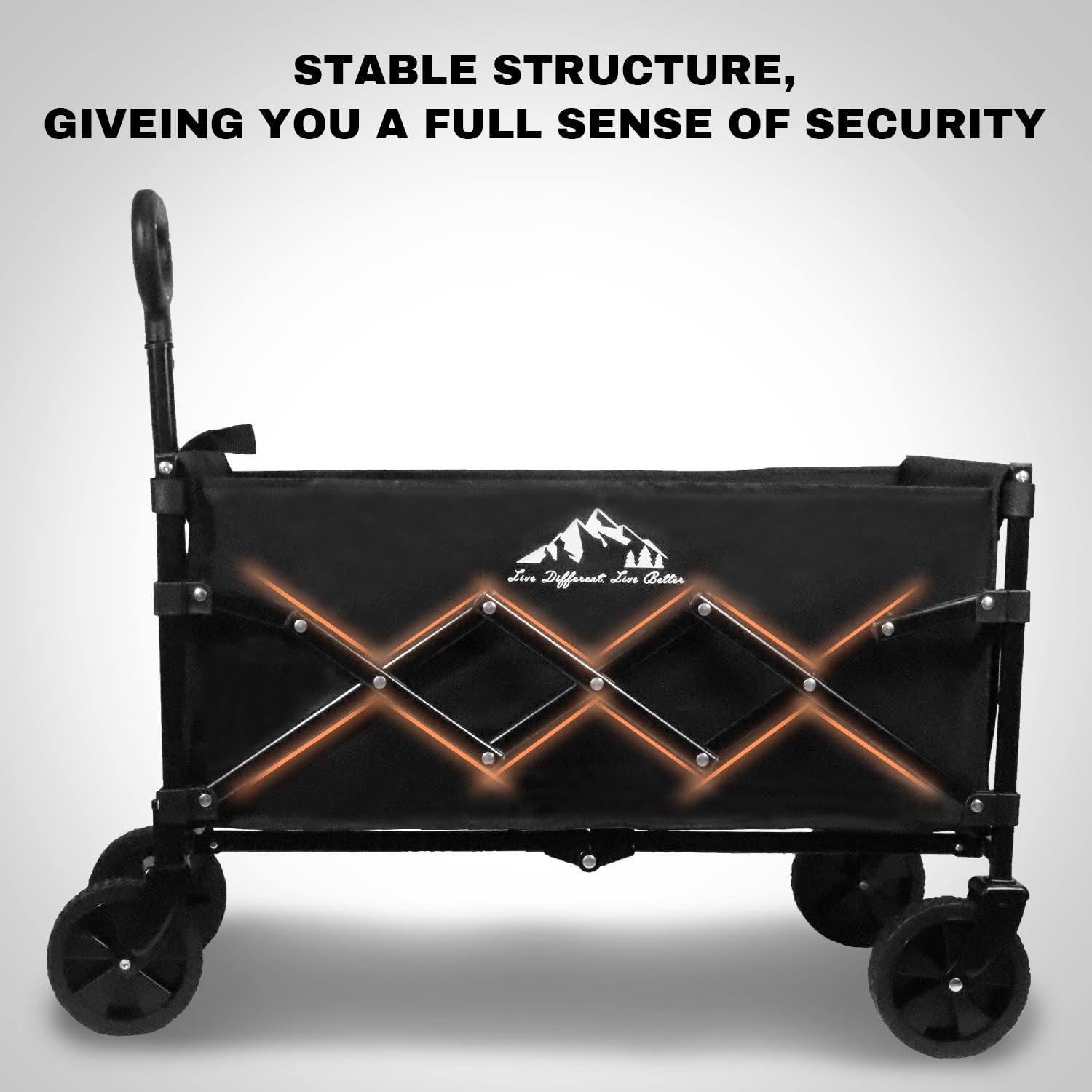 Collapsible Wagon 352LBS Capacity, Foldable Large Wagons Carts, Heavy 