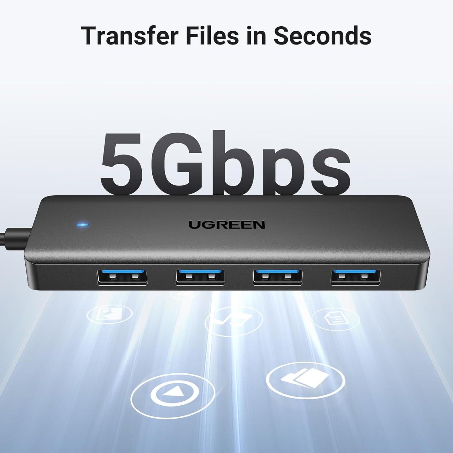 UGREEN USB 3.0 Hub, 4 Ports USB A Splitter Ultra-Slim USB Expander for