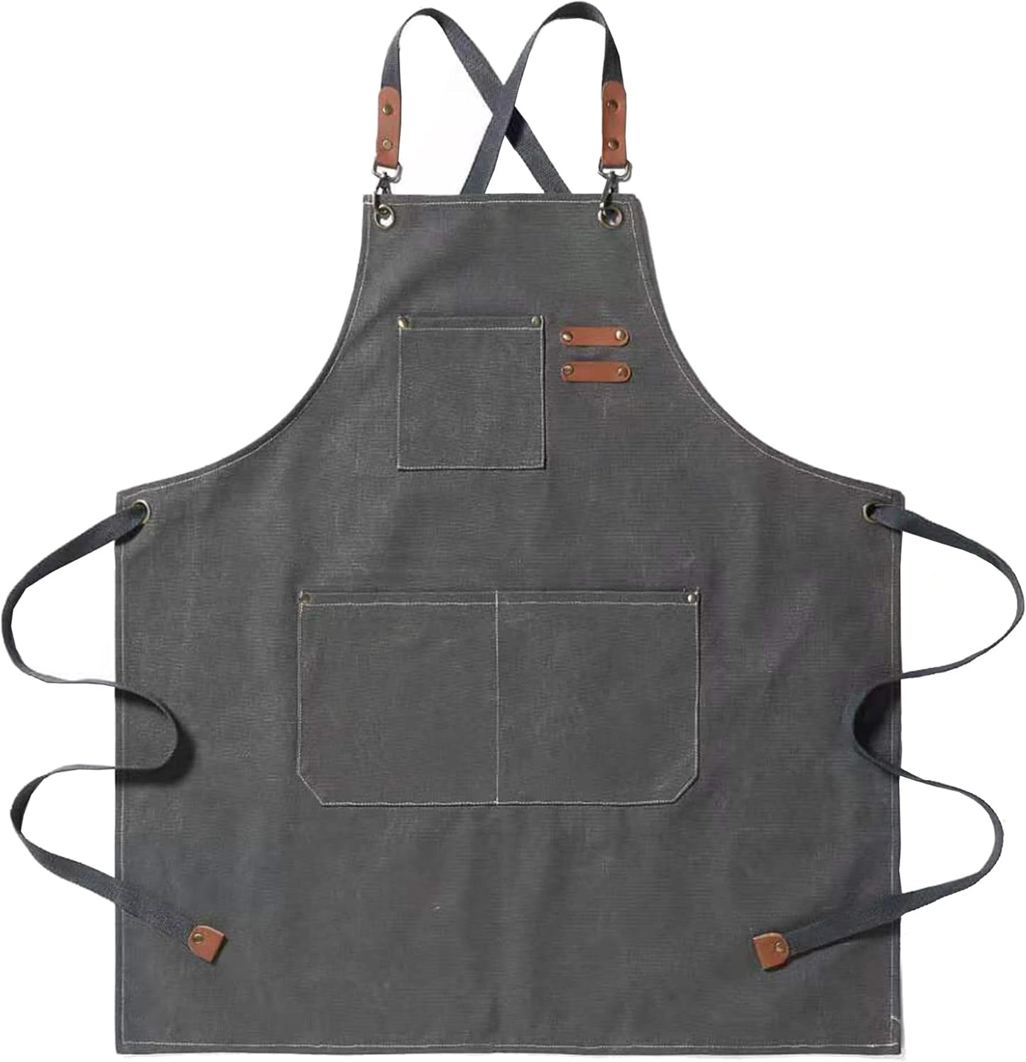 Work Aprons for Men,Kitchen Grill Apron with Pockets,Chef Cooking Aprons with Adjustable Straps and Pockets.