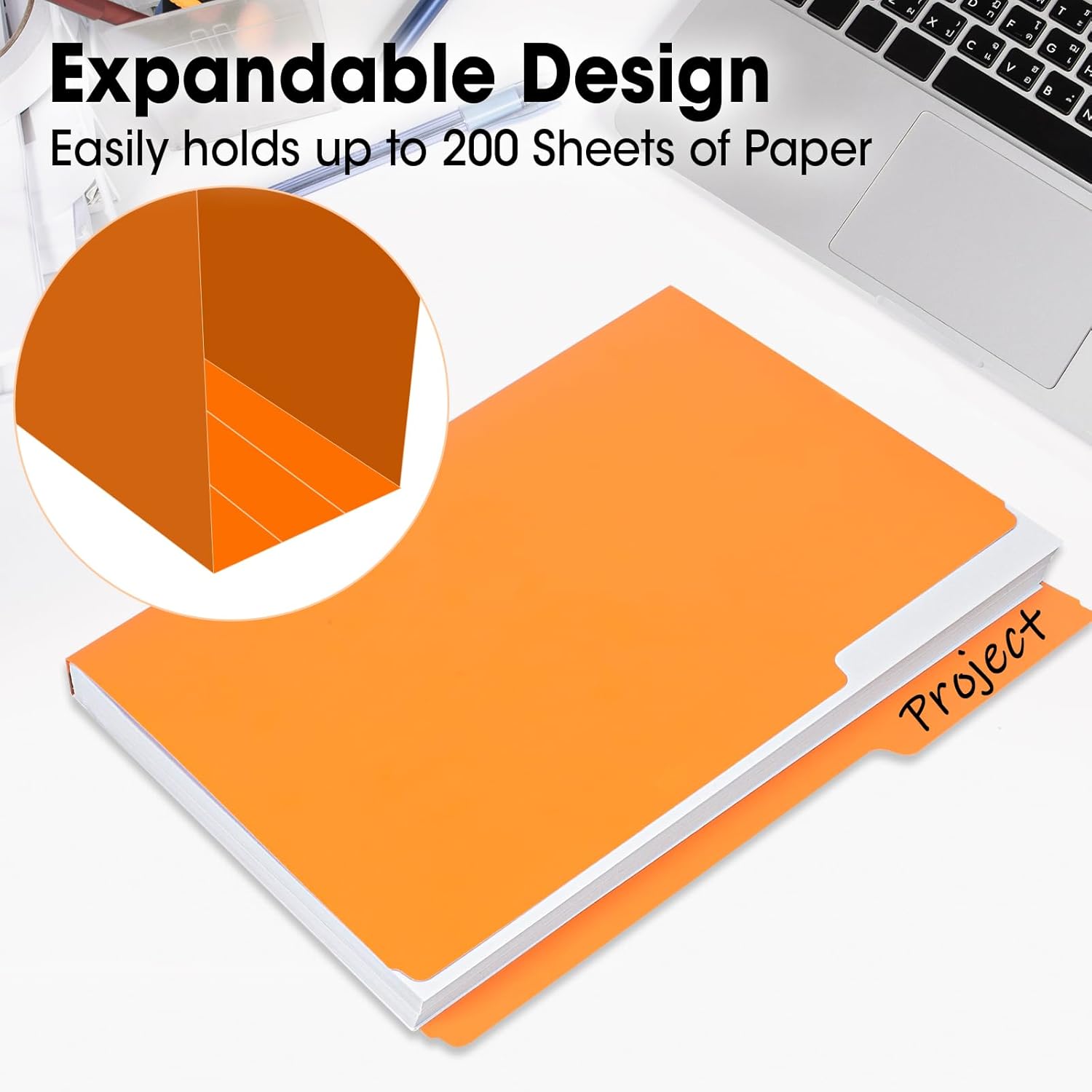 240 Pack Colored File Folders, 1/3 Cut Tab File Folders Letter Size 8.