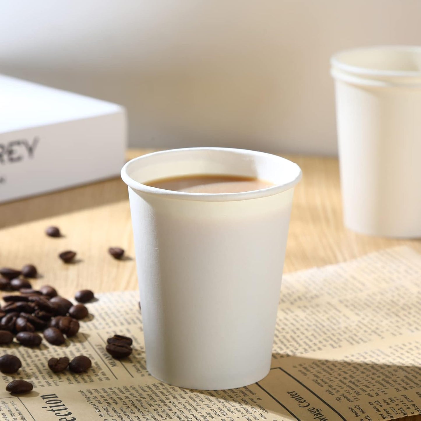 100 Park Disposable Hot Coffee Cups - Bulk 8 Oz Paper Cups, Disposable cups