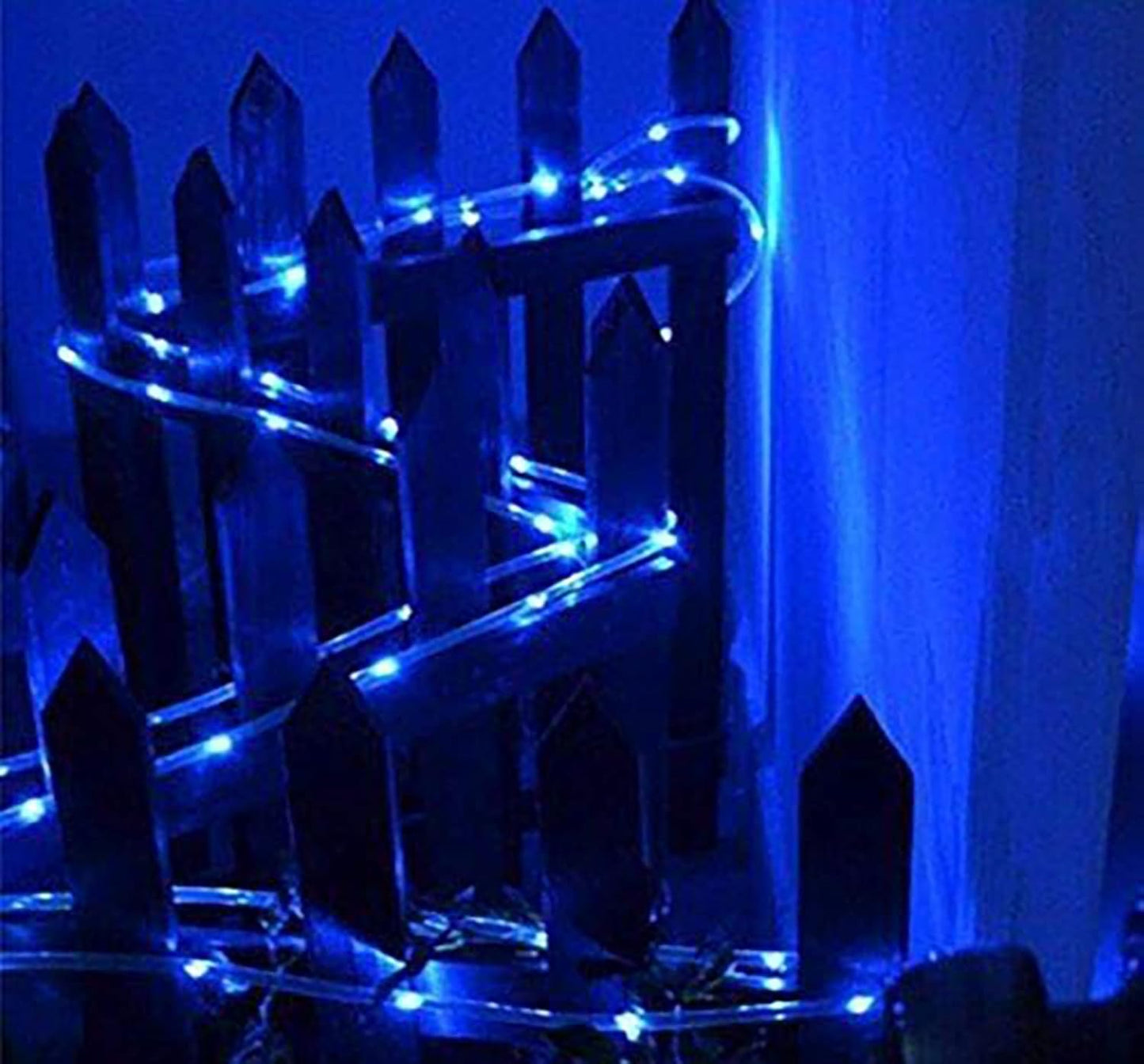 lychee Solar Rope Lights Outdoor 16.5ft 50LED Waterproof Solar Power String w/Light Outdoor Rope Lights Ideal for Home Garden Party Wedding Decoration (Blue)