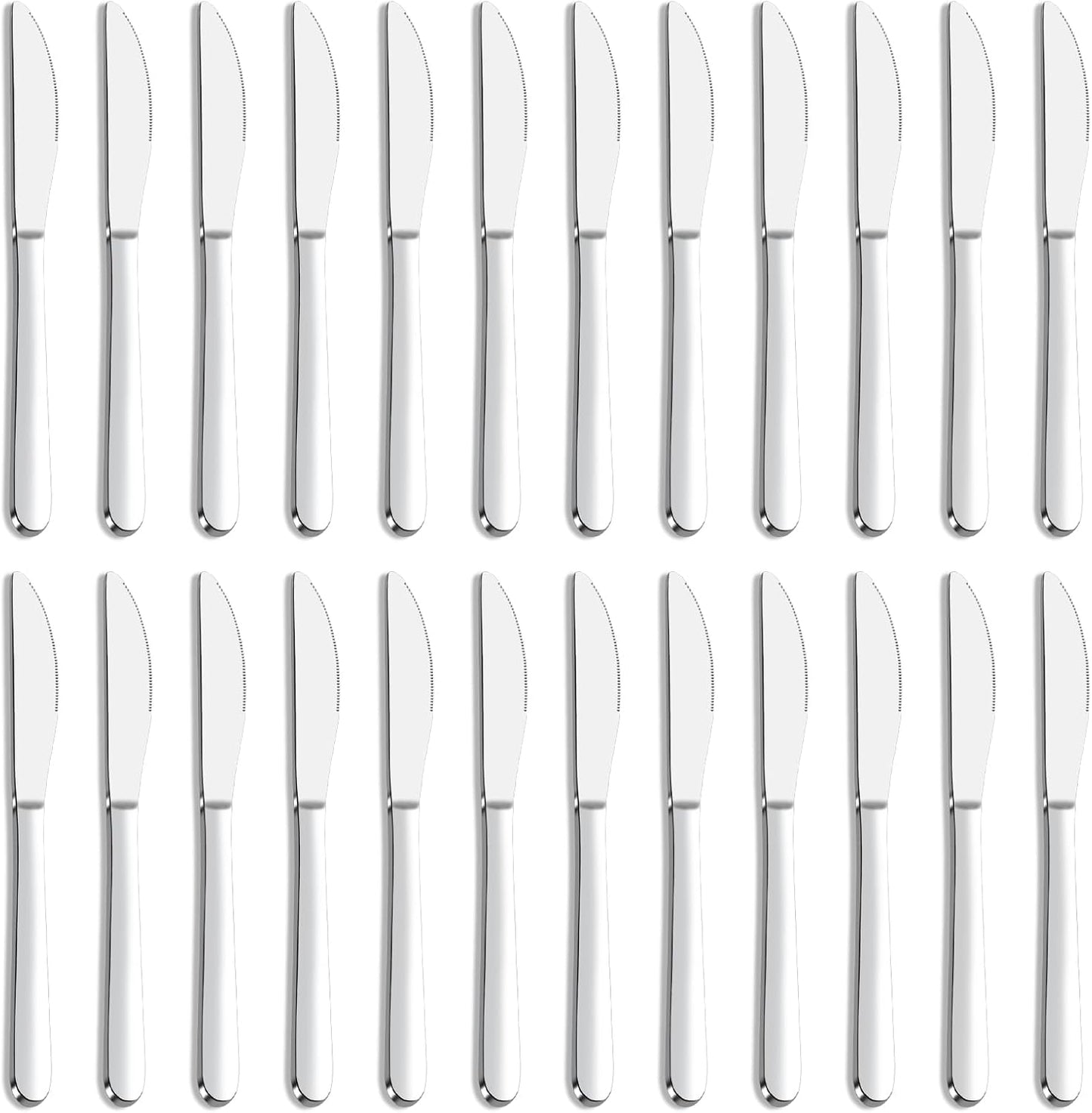 24 Pieces Knives Set - 9 Inches Dinner Knives, Butter Knife, Food Grad
