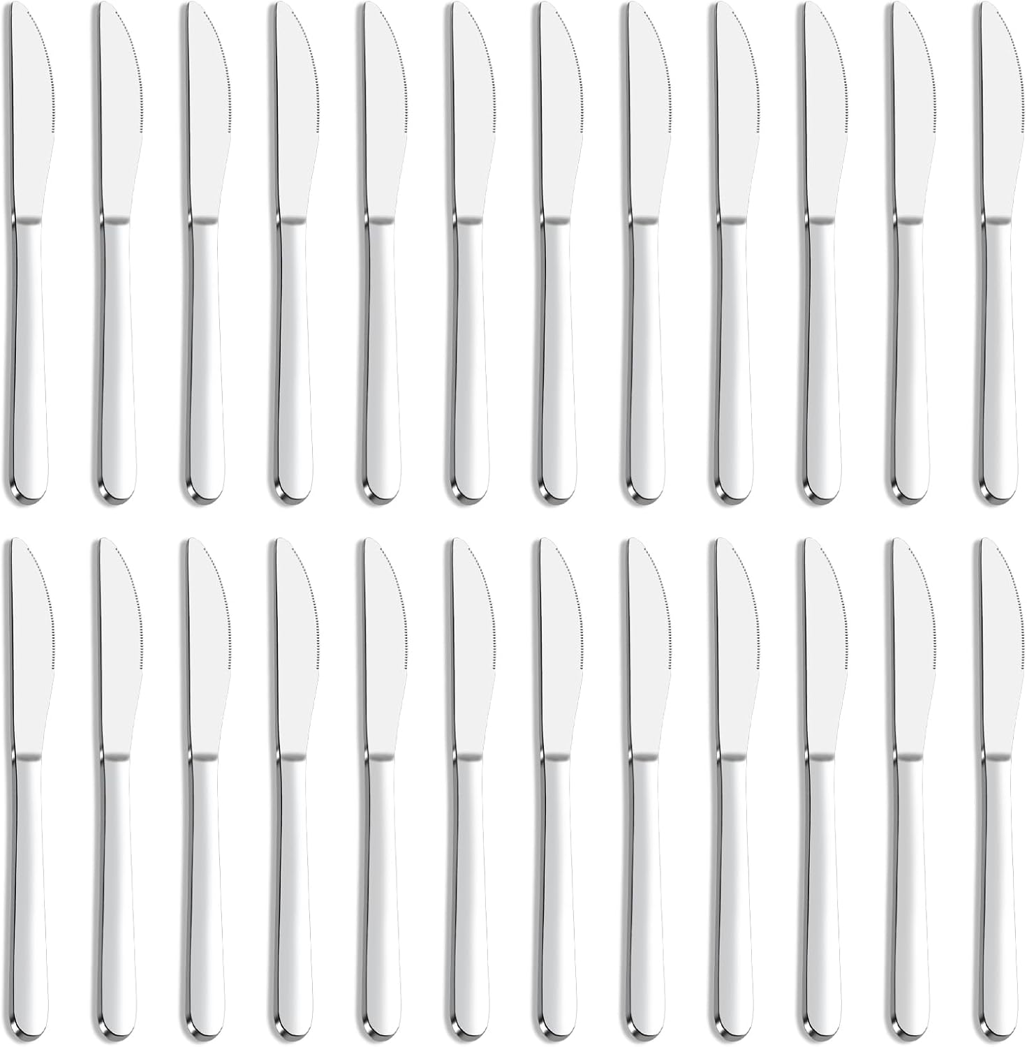 24 Pieces Knives Set - 9 Inches Dinner Knives, Butter Knife, Food Grad