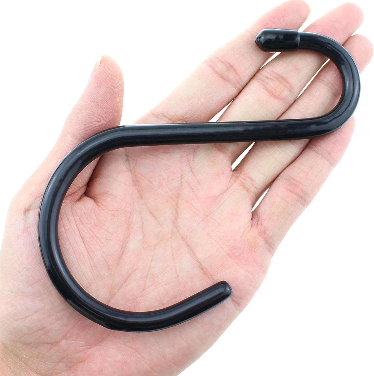 6PCS 6 Inch Large Black Heavy Duty S Hook Garage Patio Hooks Hanging Flower Pot Hook Practical Metal Clothes Hook for Hanging Large Objects Garden Tool