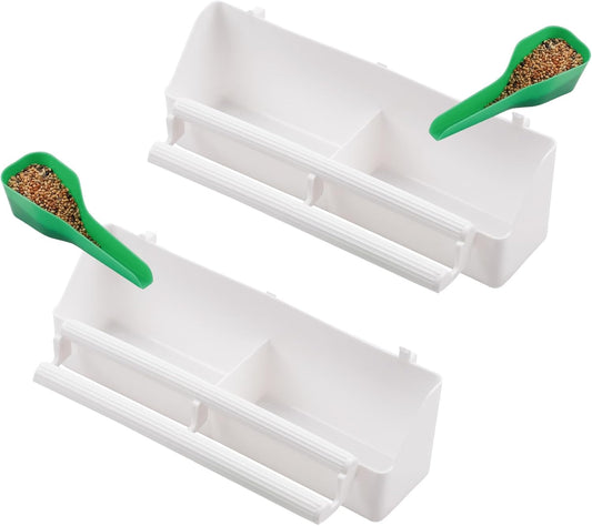 IBWell 2 Pack Bird Feeder for Cage Bird Food Bowl Parakeet Feeder Bird Water Parrot Feeder