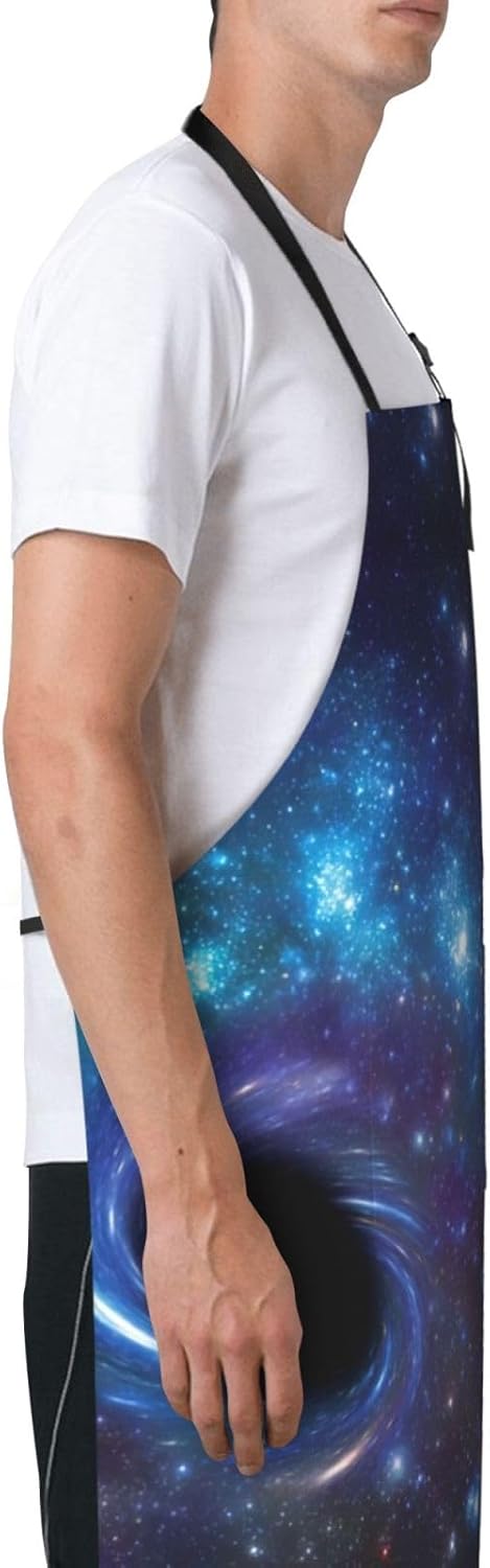 Galaxy print Waterproof apron with pocket adjustable cooking apron for adult kitchen bibs to bake