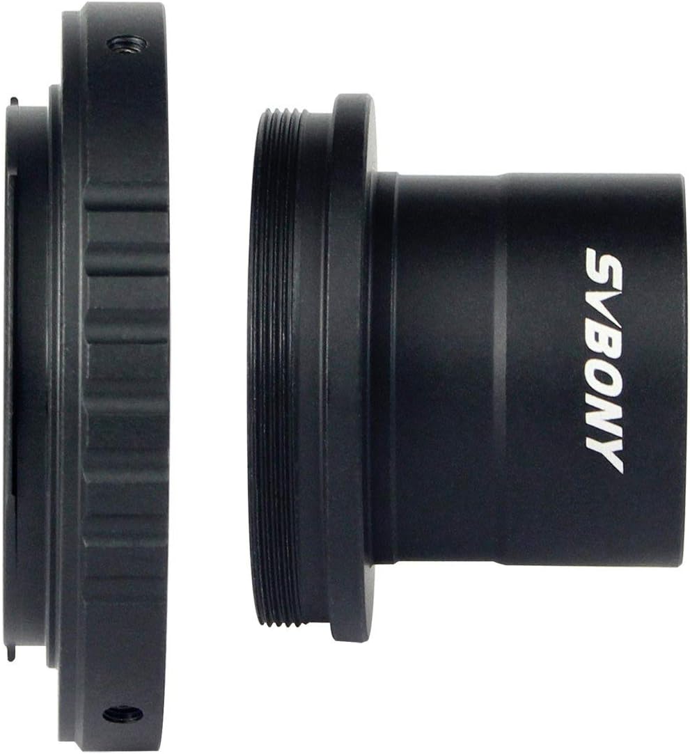 SVBONY Telescope Photo Adapter, T Adapter and T2 T Ring Adapter 1.25 inch Telescope Accessory Compatible for Nikon Camera and Telescope