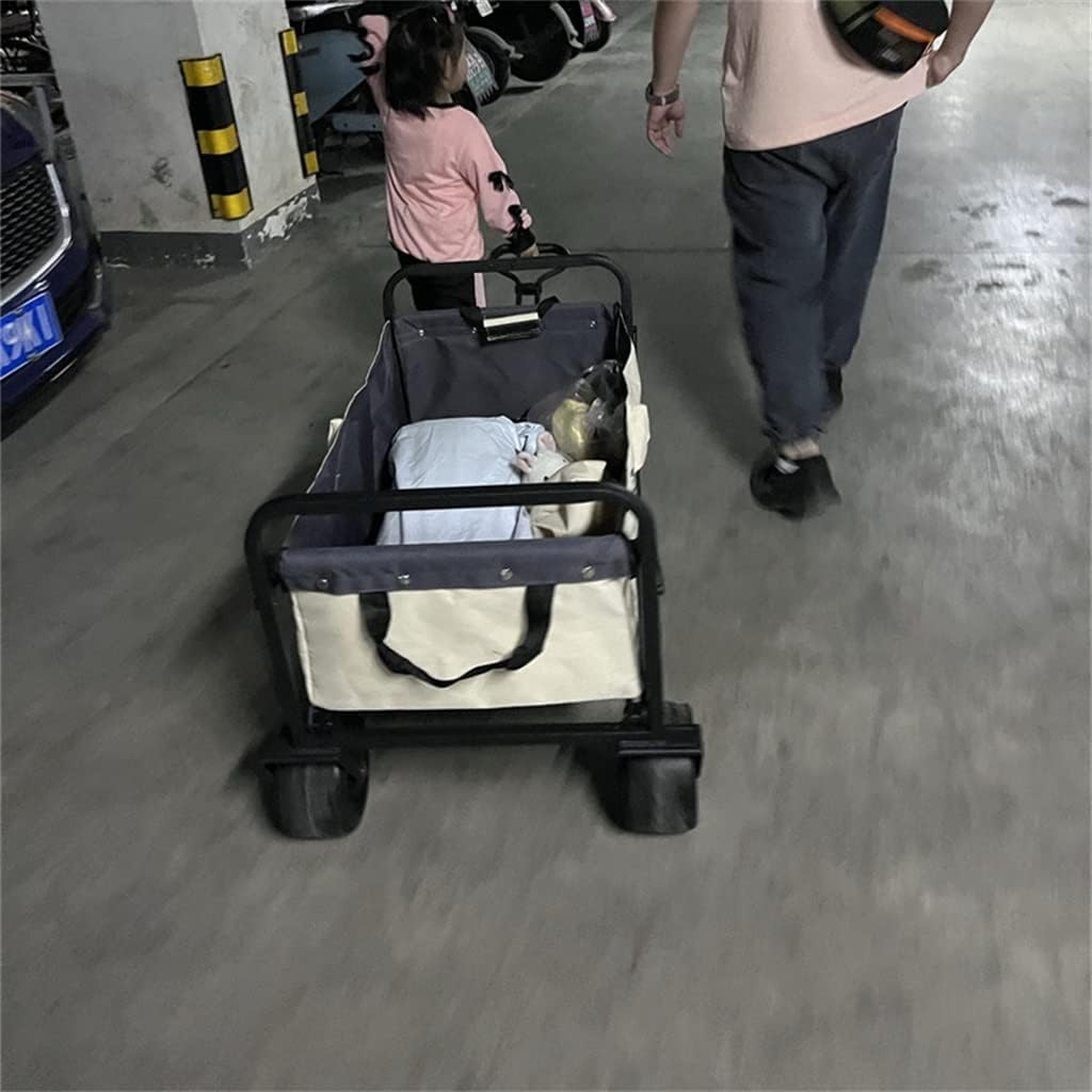 JSEIAJB Outdoor Camping Camping Picnic Stall Folding Trailer Stall Small Cart Trailer Vegetable Shopping Folding Car(74 * 47 * 63cm)