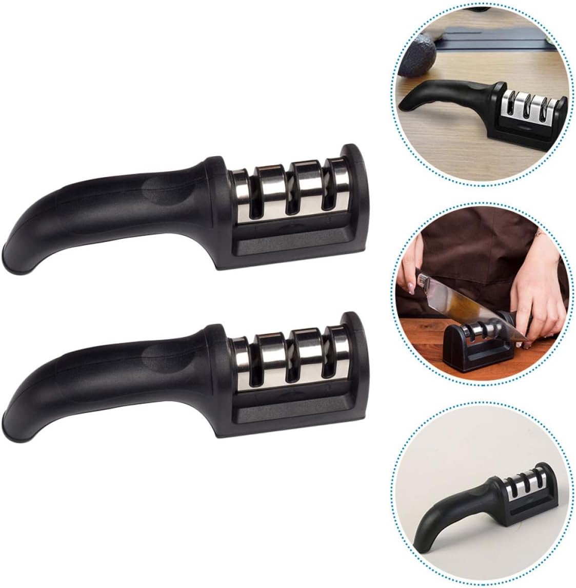 PRETYZOOM 2 Pcs Handheld Kitchen Cutter Sharpener Quick Diamond Sharpe