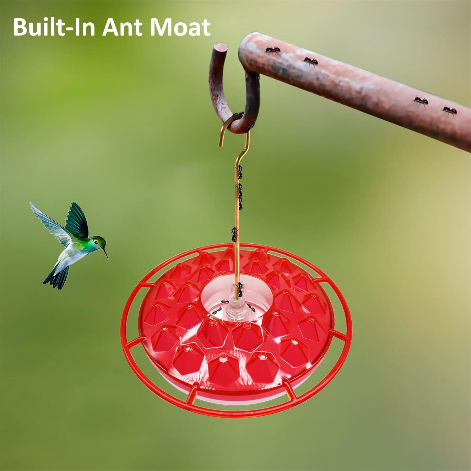 Hummingbird Feeders for Outdoors Hanging - 25 Feeding Ports 10 oz Plas