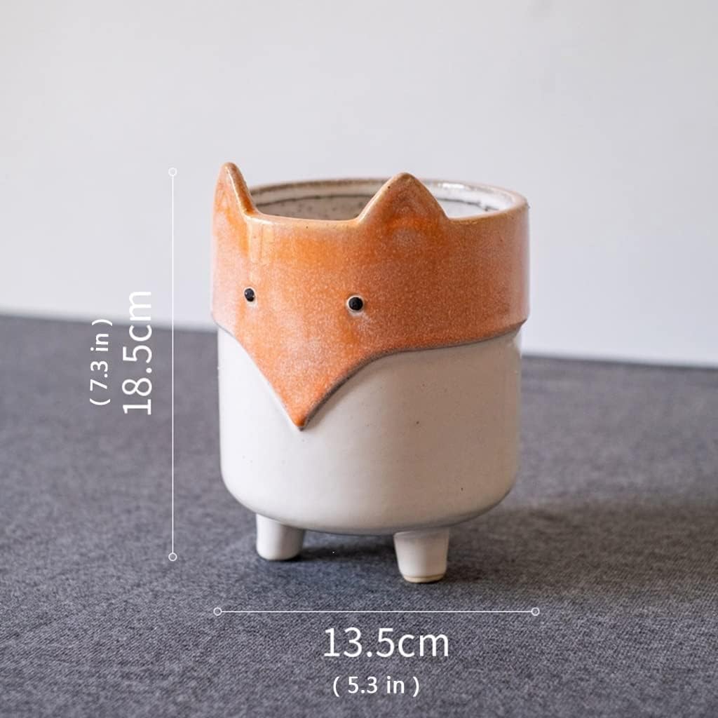 Planter Cute Ceramic Fox Flower Pot Small Plant Pots Unique Pots for P