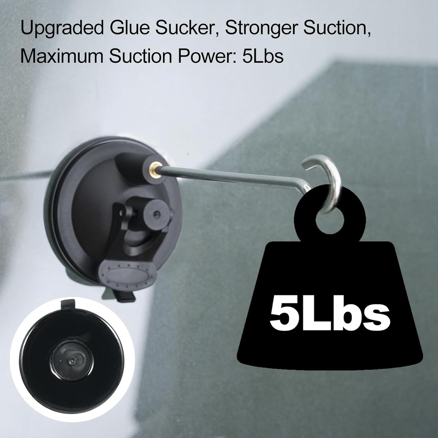 Suction Cup Hooks Window Suction Cup Hanger for Bird Feeders and Wind Chimes and Plant Bird Feeder Hook with Strong Suction Cup (2 Pack)