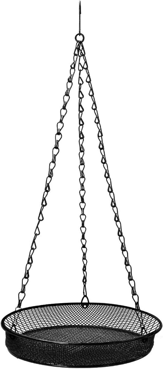 Sorbus Bird Feeder Hanging Tray, Seed Tray for Bird Feeders, Great for Attracting Birds Outdoors, Backyard, Garden (Black)