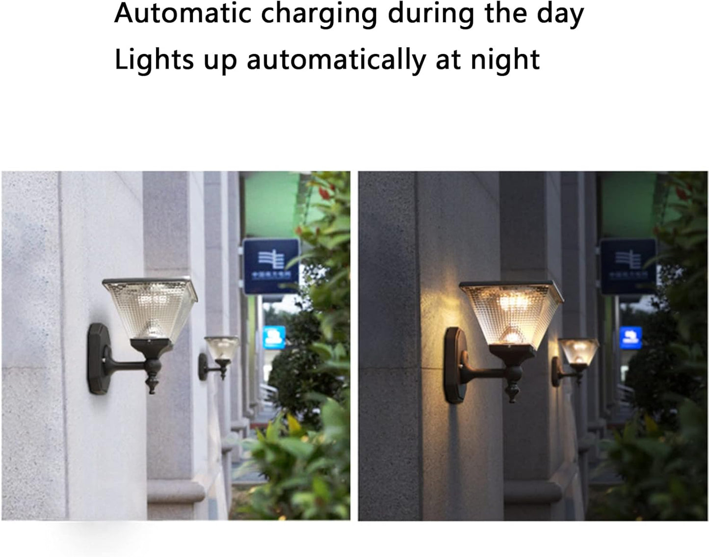 Lamp Solar Wall Lights Outdoor 2 Pack Waterproof Black Finish Anti-Rust Mount Light LED Decorative Lamps for Deck Step Fence Post Pathway and Garden Lighting E(A)
