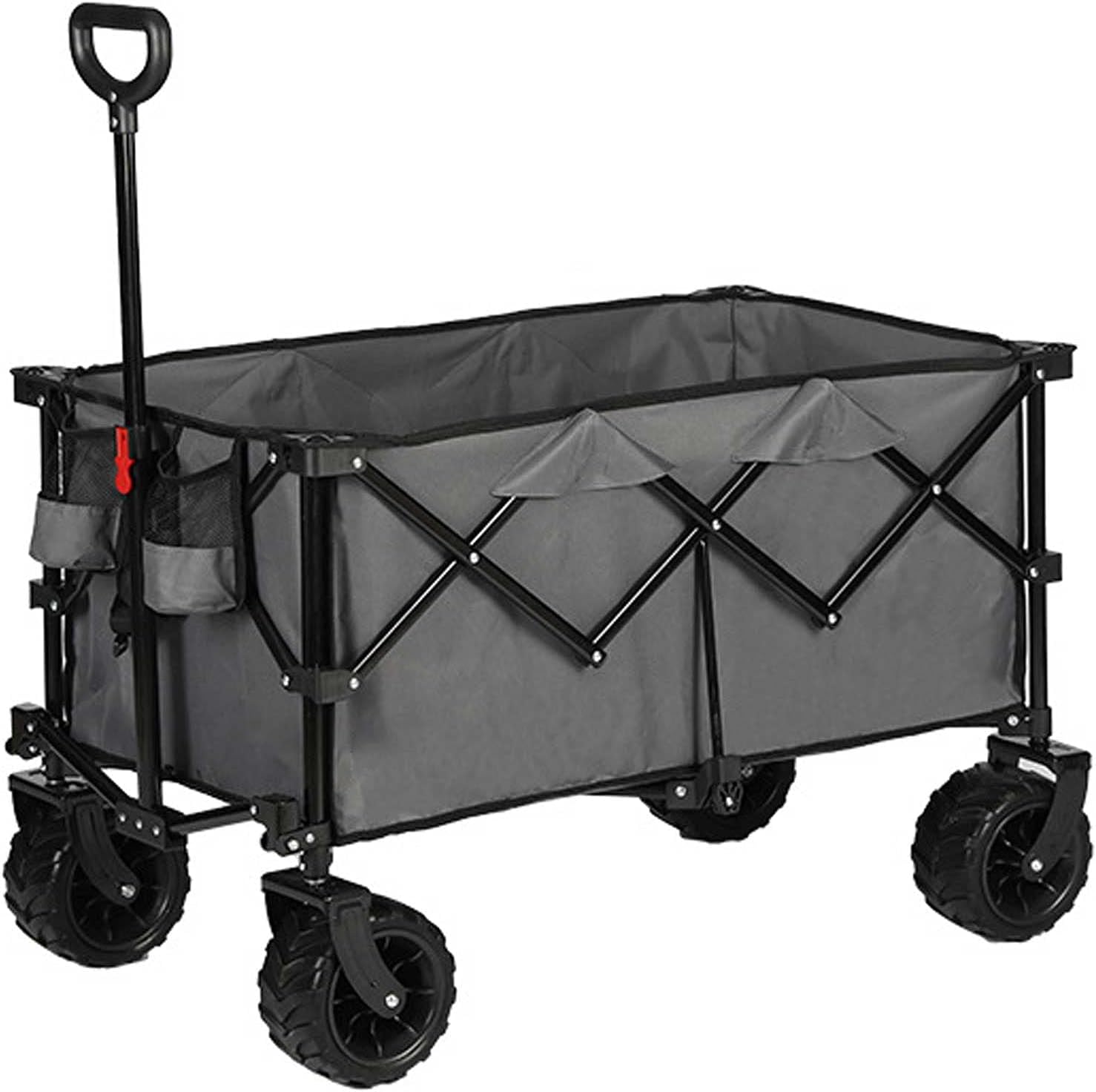 Foldable Outdoor Utility Trolley Portable Garden Cart Pull Rod to Pull