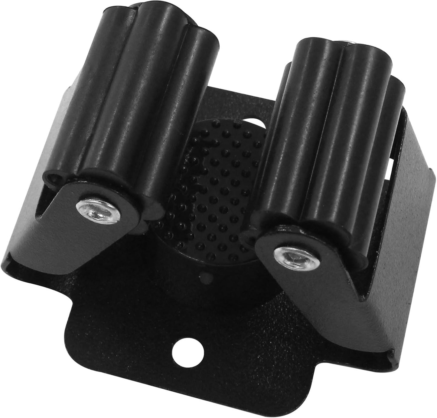 Hordion 12 Pack Broom Holder Wall Mount, Stainless Steel Mop Hanger Heavy Duty Garden Tool Organizer Wall Mounted Utility Rack with Screws, Black