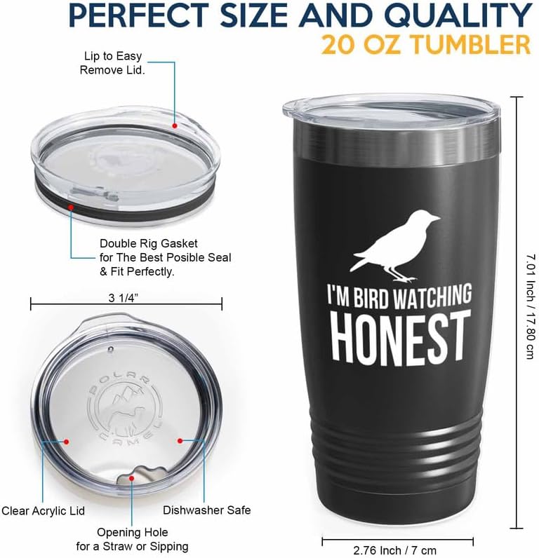 Birding Black Edition Viking Tumbler 20oz - I'm bird watching - Bird F