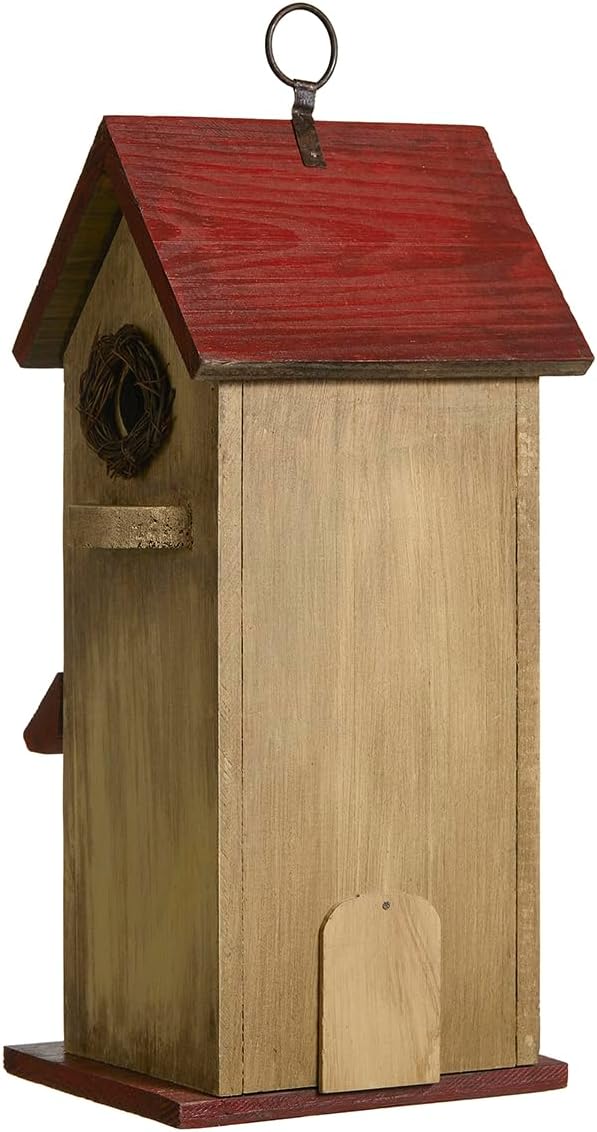 Glitzhome Birdhouses for Outdoors, Rustic 14.25" H Large Bird Houses f