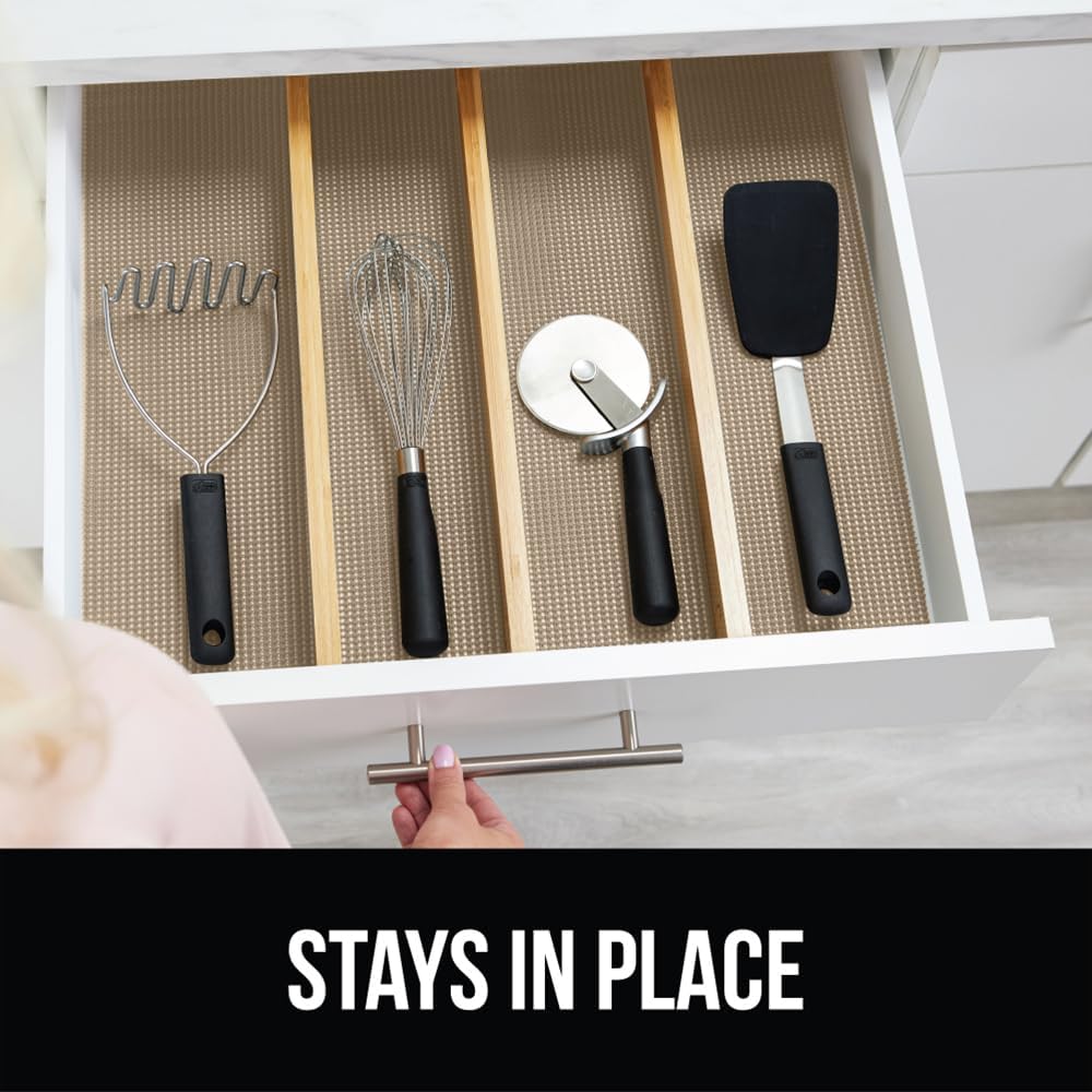 GORILLA GRIP powerGRIP Drawer Shelf and Cabinet Liner, Thick Strong Ho