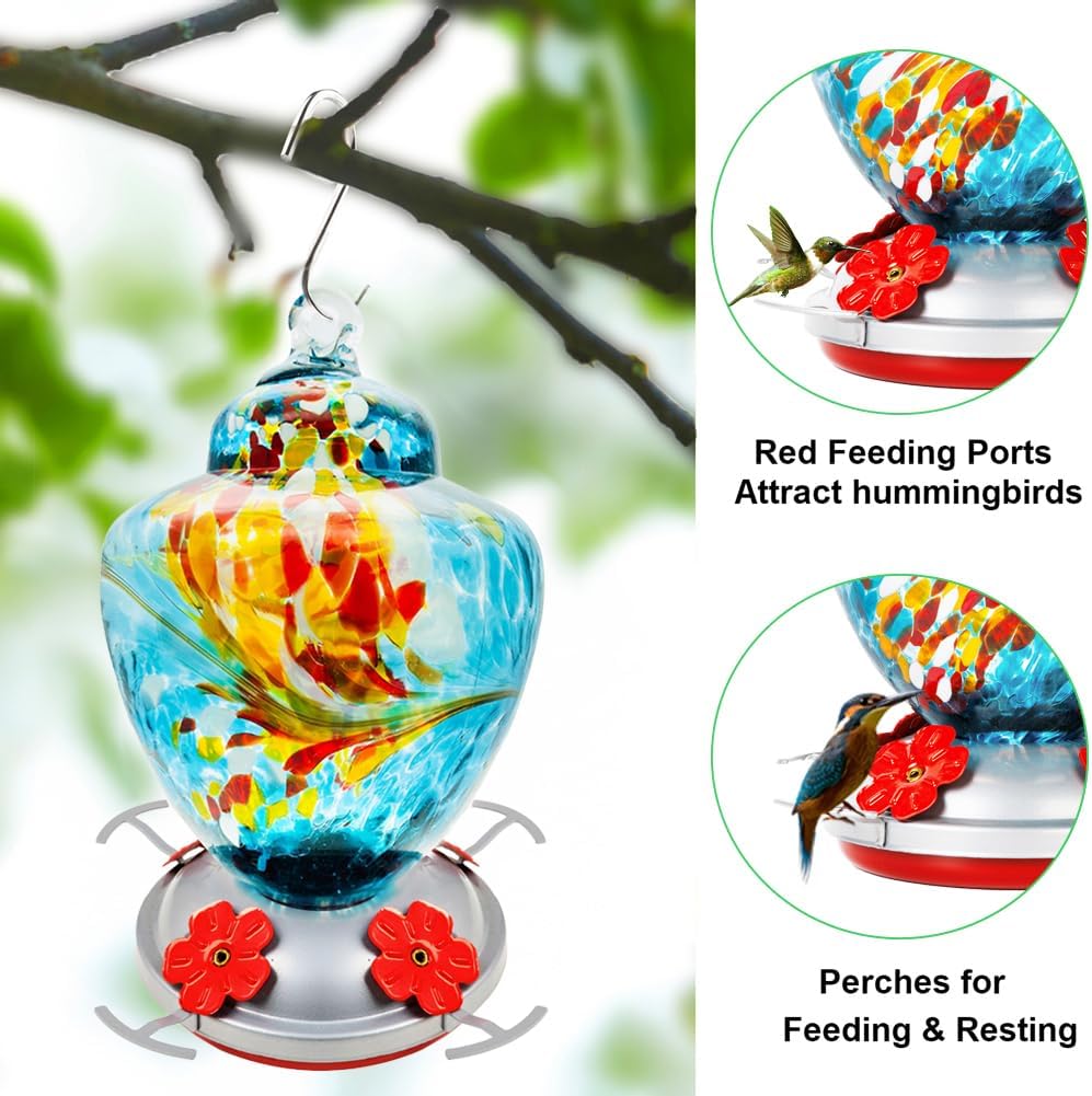 Hummingbird Feeder Base Replacement Parts Set Includes Hummingbird Feeder Bottom, 2 PCS Moat Hook 2 Pcs Brushes and 1 Pcs Replacement Seal Rings