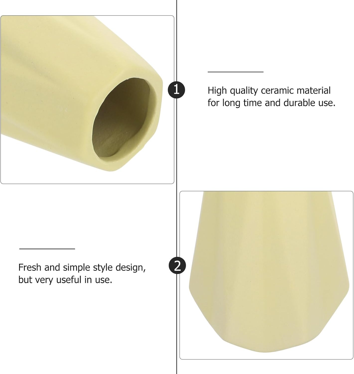 PRETYZOOM Ceramic Vase Gradient Flowerpot Yellow Hydroponic Ornament C